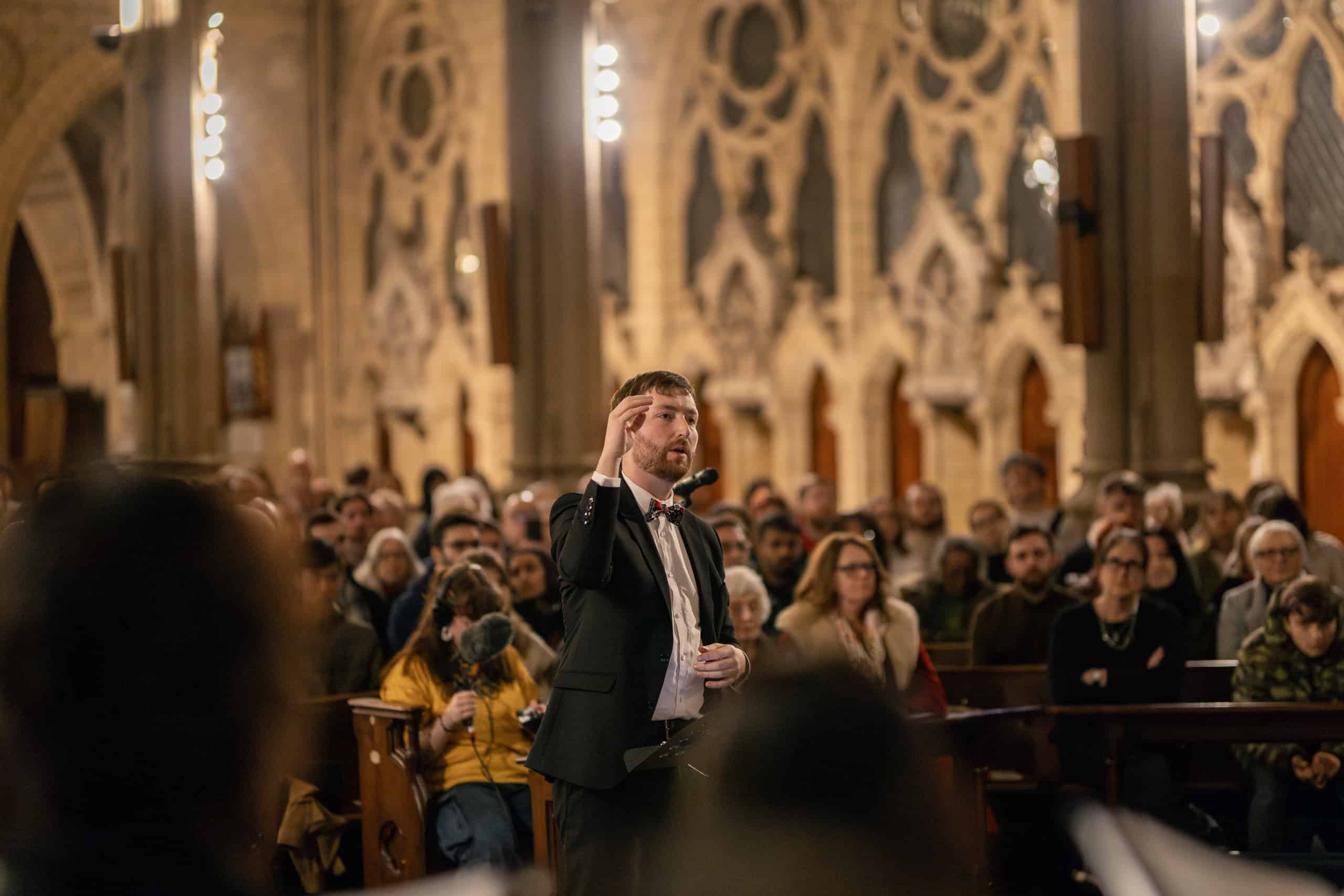 Choir performing in winter concert